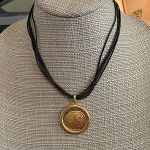 Kenneth Cole Gold and Black Multi-Strand Necklace